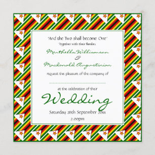 Invitation ZIMBABWE FLAG Mariage personnalisé