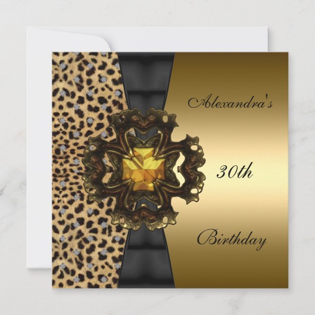 Invitation Zizzago Leopard or Animal 30e anniversaire (Devant)