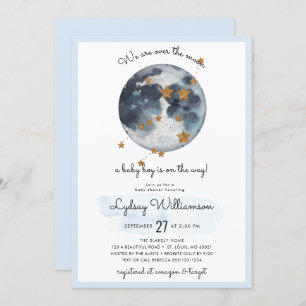 Invitation Zodiac sur le Baby shower de la Lune