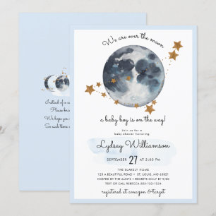 Invitation Zodiac sur le Baby shower de la Lune