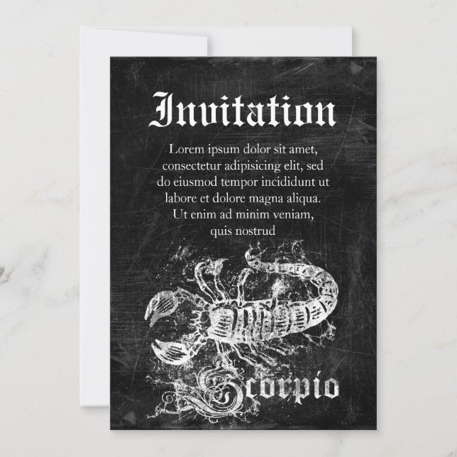 Invitation Zodiac Vintage Scorpio (Devant)