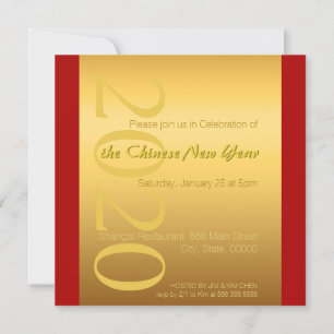 Invitation Zodiac Yin Yang Bamboo Rat Chinois Année 2020 P