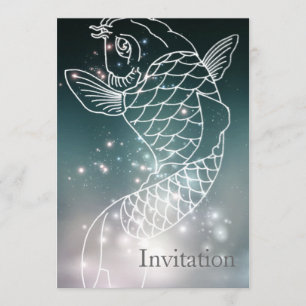 Invitation zodiaque Poissons d'astrologie de zodiaque de