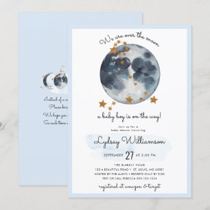 Invitation Zodiaque Sur Le Baby shower Lune