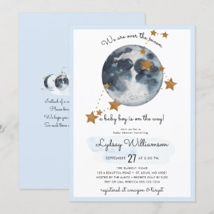 Invitation Zodiaque Sur Le Baby shower Lune
