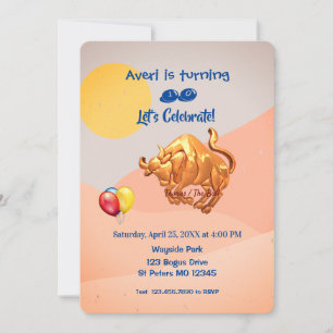Invitation Zodiaque Taureau Anniversaire (20 avril – 20 mai)