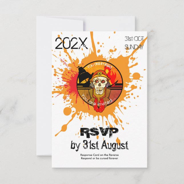 Invitation Zombie Soldier Halloween Costume Party RSVP (Devant)