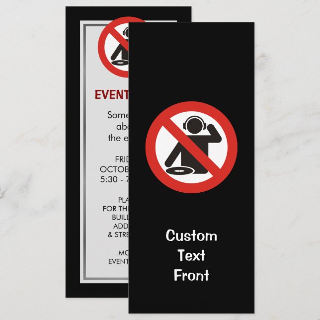 Invitation Zone libre DJ (Devant / Derrière)