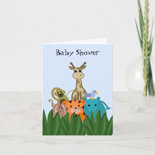 Invitation Zoo Baby shower animal (Devant)