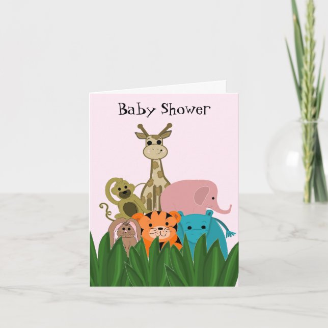 Invitation Zoo Baby shower animal (Devant)
