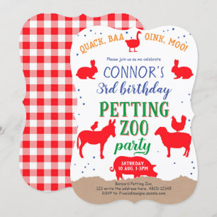 Invitation Zoo de mouture, Garçon, Banyard Farm Animal Annive
