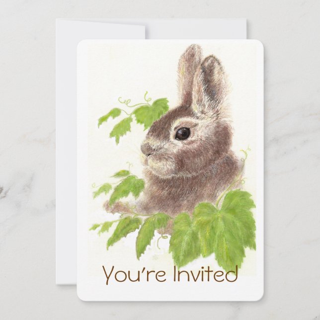 Invitation Zoo de mouture lapin Lapin Anniversaire Fun (Devant)