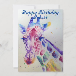 Invitation Zoo Giraffe Cute Animale Anniversaire Enfants Invi