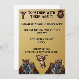 Invitation Zoo Mariage amusant