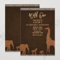 Zoo Safari Africain Vintage WILD ONE 1ère Fête