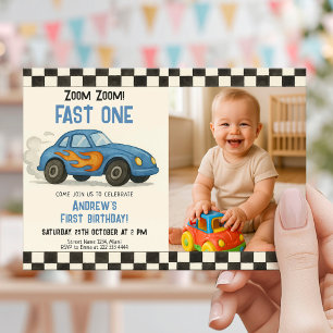 Invitation Zoom Zoom Rapide un anniversaire