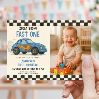 Invitation Zoom Zoom Rapide un anniversaire