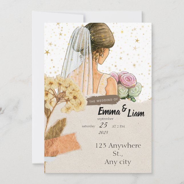 InvitationElegant Faire-part de mariage Card | Rom (Devant)