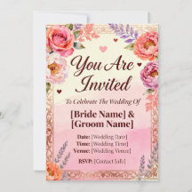 InvitationRomantic Floral Invitation de mariage | 