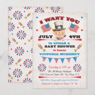 Invitations 4 juillet Baby Shower