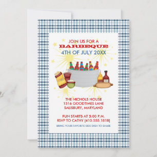 Invitations 4 juillet BBQ Party