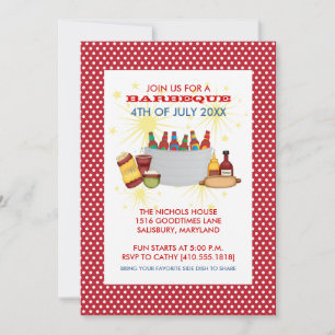 Invitations 4 juillet BBQ Party