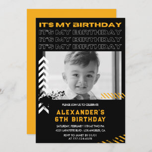 Invitations 6e anniversaire garçon Photo Spray pei