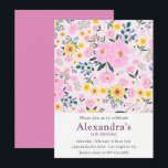 Invitations à 15e anniversaire Boho Floral Pink<br><div class="desc">Invitations à 15e anniversaire Boho Floral Pink chic vintage</div>