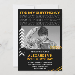 Invitations à 15e anniversaire Hommes Photo Spray 