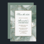 Invitations à 17e anniversaire Économisez la date<br><div class="desc">Élégantes invitations pour 17e anniversaire Économisez la date Vert</div>