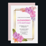 Invitations à 17e anniversaire Fête tropicale<br><div class="desc">Invitations à 17e anniversaire Tropical Party rose</div>