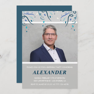 Invitations à 50e anniversaire Hommes Confetti Pho