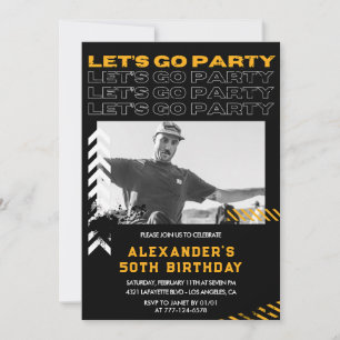 Invitations à 50e anniversaire Hommes Photo Spray 