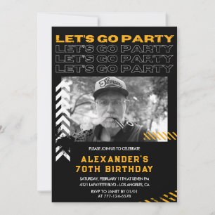 Invitations à 70e anniversaire Hommes Photo Spray
