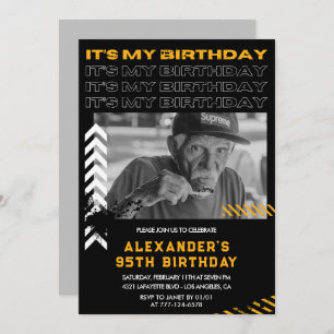 Invitations à 95e anniversaire Hommes Photo Spray