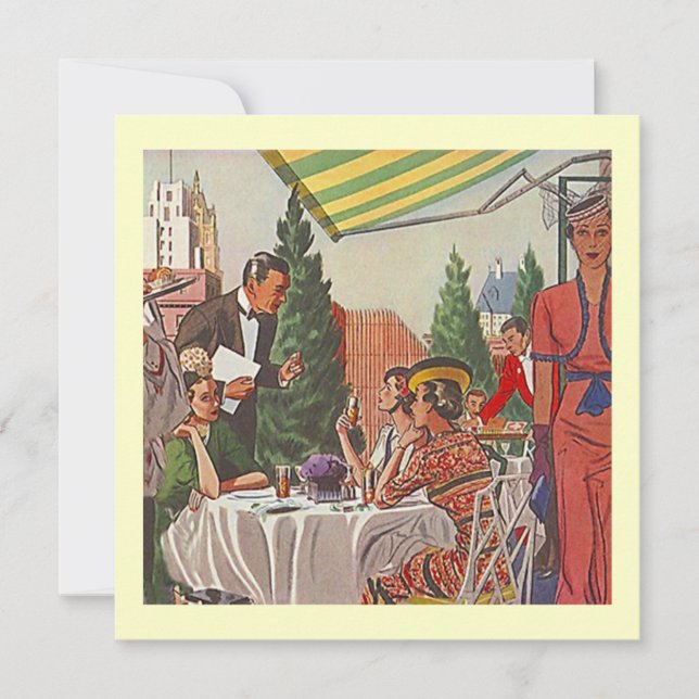 Invitations à déjeuner Retro Do Lady Friends (Devant)