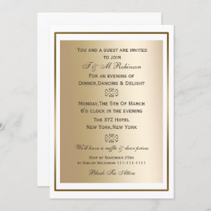 invitations à des événements d'entreprise en or bl