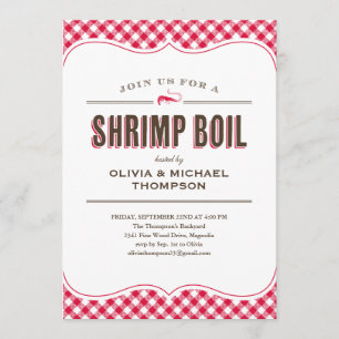 Invitations à ébullition de crevettes