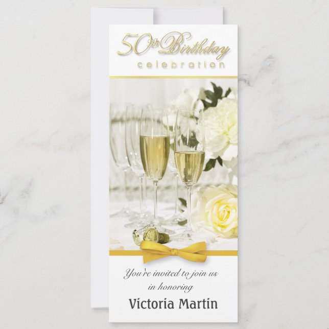 Invitations à la 50e fête d'anniversaire - Féminin (Devant)