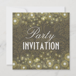 Invitations à la Damask Party, bulles de champagne