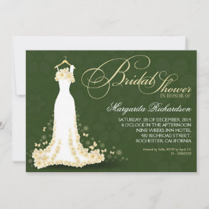 invitations à la douche nuptiale avec robe mariage