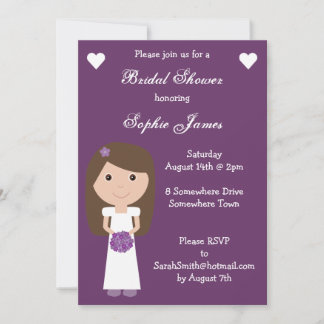 Invitations à la douche nuptiale mauve et mauve