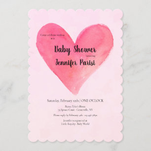 Invitations à la douche pour bébés Big Heart