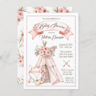 Invitations à la douche pour bébés de la tribu des