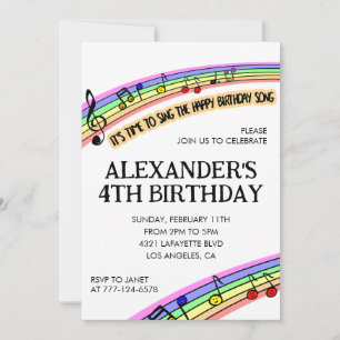 Invitations à la fête couleur rainbow fun enfants