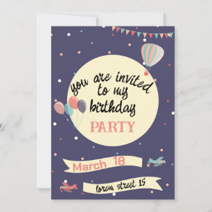 invitations à la fête d'anniversaire