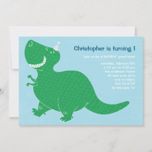 Invitations à la fête d'anniversaire de Blue Dinos