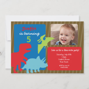 Invitations à la fête d'anniversaire de Dinosaur
