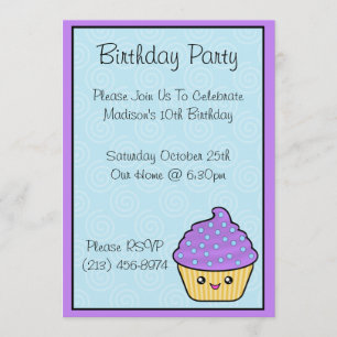 Invitations à la fête d'anniversaire de Kawaii Cup