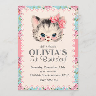 Invitations à la fête d'anniversaire de Kitten